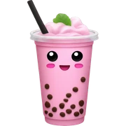 Pink boba tea sticker
