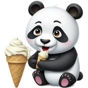 Panda eating ice cream sticker
