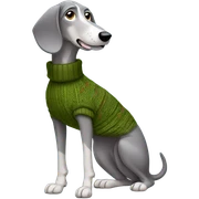 Full body Grey hound dog wearing a turtle neck sweater sticker