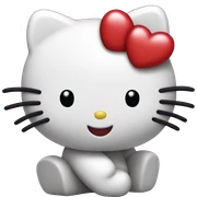 hello kitty with heart sticker