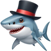 Shark with a top hat sticker