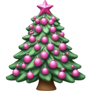 pink christmas tree sticker