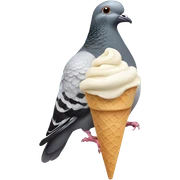 Pigeon eating ice cream  sticker