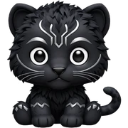 Black panther plushie sticker