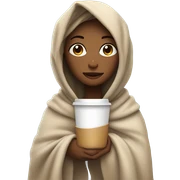 girl inside a blanket sipping coffee eyes closed sticker