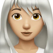 Selfie girl with a platinum hair and long bangs  sticker
