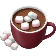 Burgundy mug of hot chocolate with marshmallows  sticker