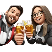 happy couple enjoying drinks sticker