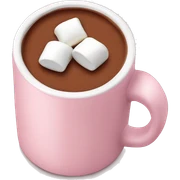 Light Pink mug of hot chocolate with marshmallows  sticker