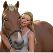 dreaming girl with a horse sticker