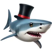 Shark with a top hat sticker