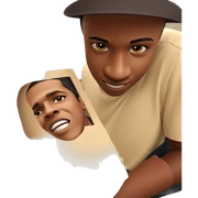 smiling boy in quirky hat sticker