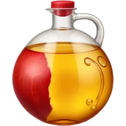 A Pomegranate and a transparent 20 liter plastic container of used or burnt cooking oil sticker