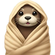 otter cozy in blanket sticker