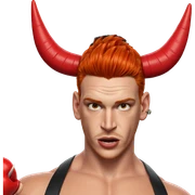 red-haired boy with horns sticker