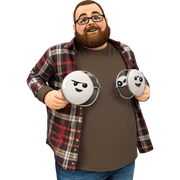 plaid shirt indoors with glasses sticker