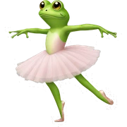 Frog doing ballet  sticker
