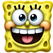 spongebob smiling with teeth sticker