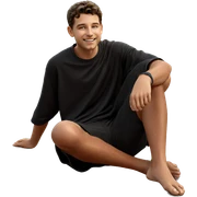 smiling boy outdoors in black sticker