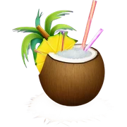 Coconut cocktail sticker