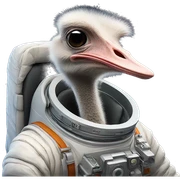 Ostrich in space sticker