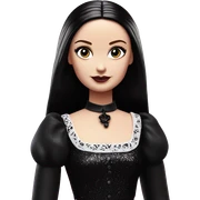  glitter Wednesday Addams.Parisian Beach beauty Barbie.full height. 1female sticker