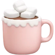 Light Pink mug of hot chocolate with marshmallows  sticker