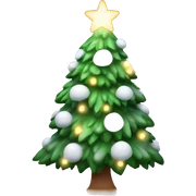 Kerstboom met sneeuw en lichtjes sticker