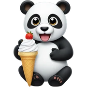Panda eating ice cream sticker