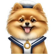 Pomeranian wearing sailor costume sticker
