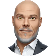 bald man in white shirt sticker