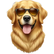 Golden retriever wearing sunglasses sticker