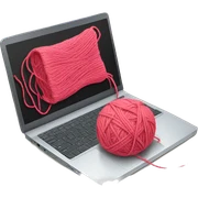 Laptop and yarn sticker