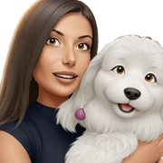 happy girl with dog outdoors sticker