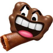 Emoji drooling on tootsie roll sticker