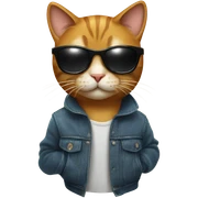 Cat with sunglasses sticker