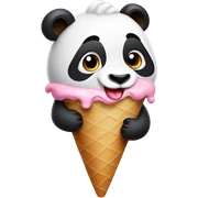 Panda eating ice cream sticker