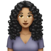 woman with long black curly hair sticker