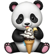 Panda eating ice cream sticker