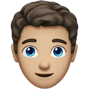 brunette guy with blue eyes sticker