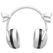 white headphones with white bows sticker
