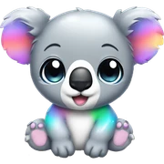 rainbow sparkle koala kawaii sticker