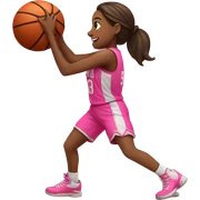 girl in pink jersey shooting a basketball  sticker