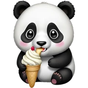 Panda eating ice cream sticker