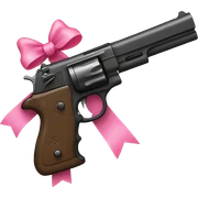 gun with pink bow sticker