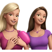 smiling girls with long hair sticker