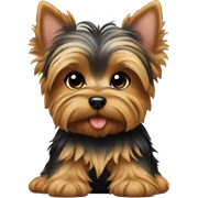 Yorkie puppy sitting sticker