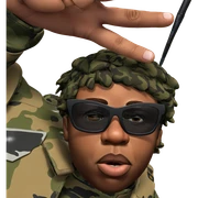 military style parody portrait sticker