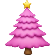 Pink Christmas tree sticker