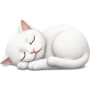 Sleeping white cat sticker
